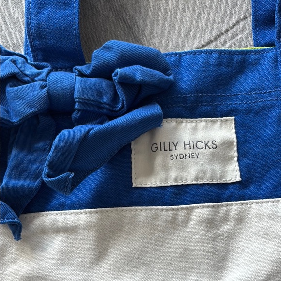 Gilly Hicks Blue and White Color-Block Tote Bag - Picture 3 of 5